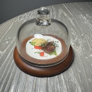 Vintage Charcuterie Cheese Board with Cloche Spice of Life Wood Serving Tray Kit